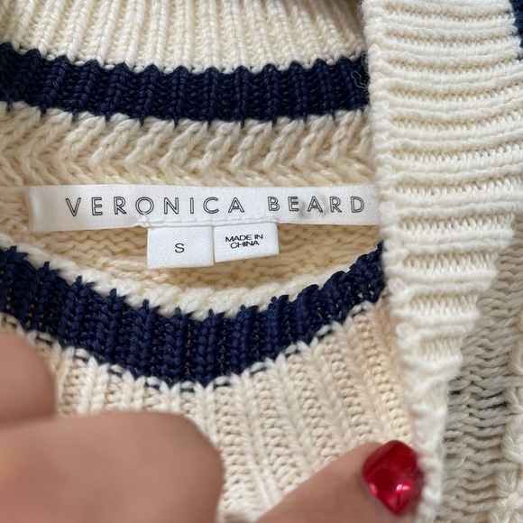 Veronica Beard Fritz Mixed Media Sweater in Ivory - Picture 3 of 5